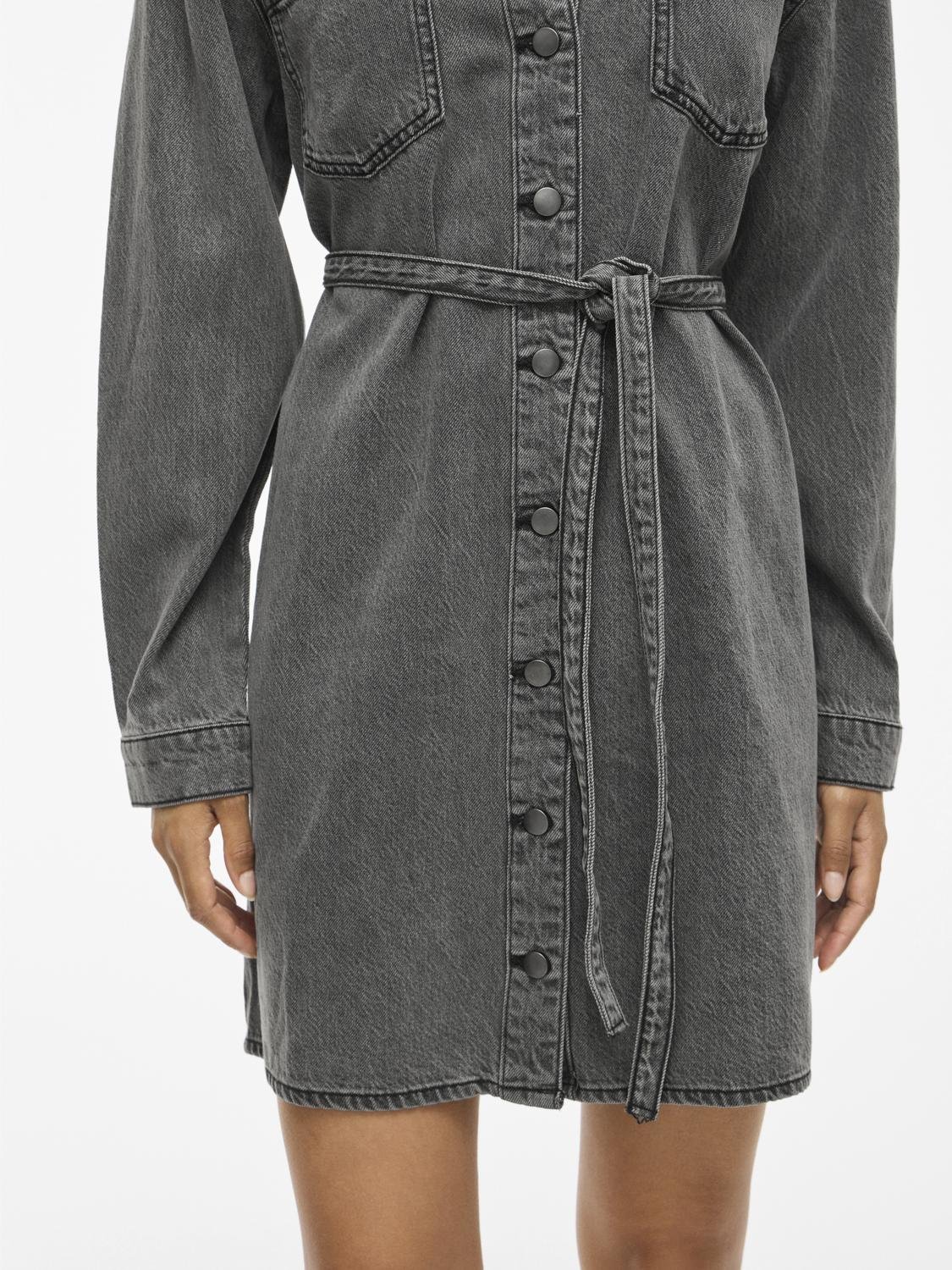 VIKIKI Short Dress - Dark Grey Denim - VERO MODA & VILA Bergvik
